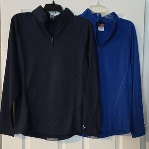 Women's Navy and Blue Quarter-Zip Tops